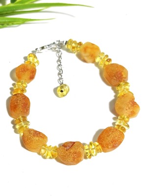 Браслет из необработанного лечебного и лимонного янтаря