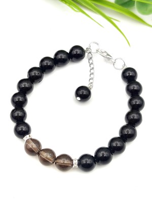 Браслет из раухтопаза и агата