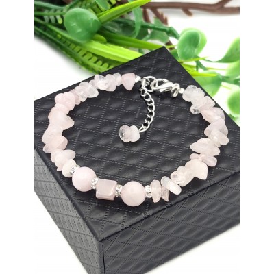 Браслет из розового кварца