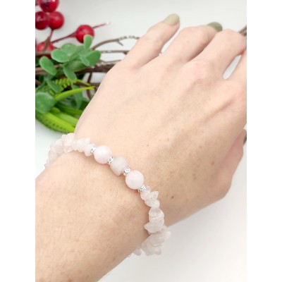 Браслет из розового кварца