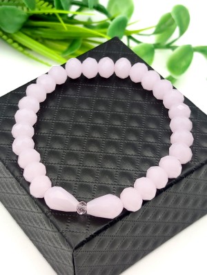 Браслет из розового кварца (синтетического)