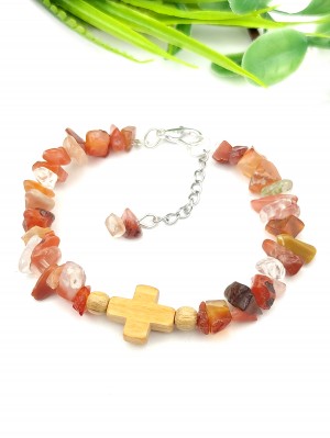 Браслет из сердолика и дерева Браслет из сердолика и дерева