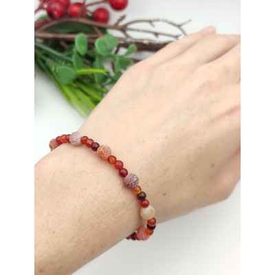 Браслет из сердолика и агата