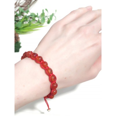 Браслет шамбала с сердоликом