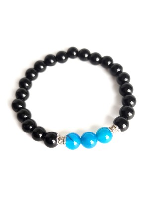Браслет из синего и черного агата