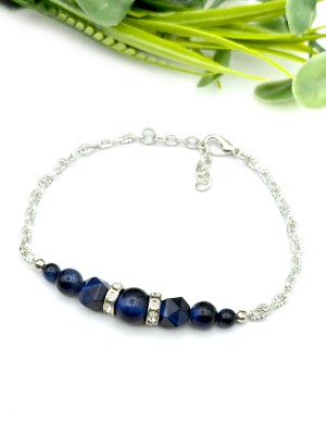 Браслет с синим тигровым глазом Браслет с синим тигровым глазом