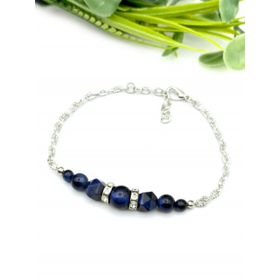 Браслет с синим тигровым глазом