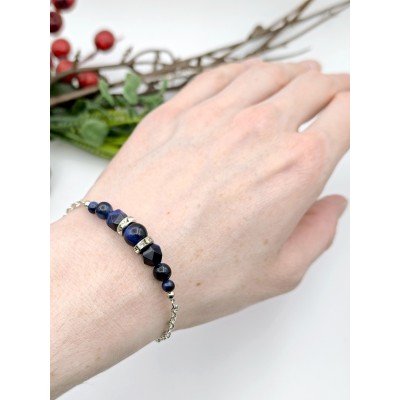 Браслет с синим тигровым глазом