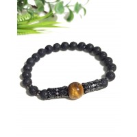 Браслет из тигрового глаза и лавы Браслет из тигрового глаза и лавы