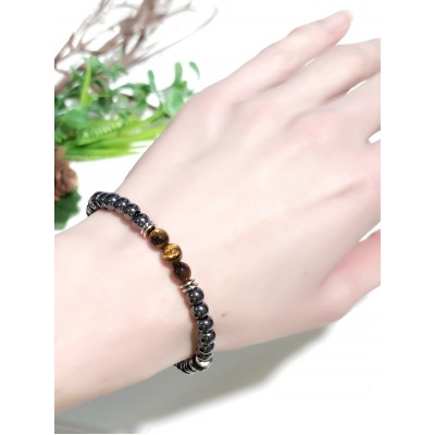 Браслет из тигрового глаза и гематита