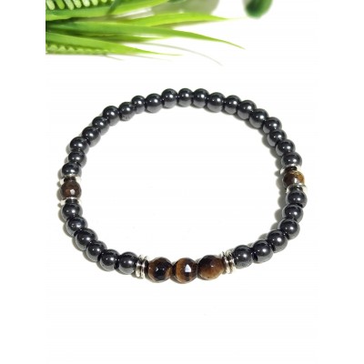 Браслет из тигрового глаза и гематита