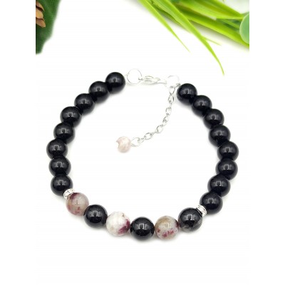 Браслет из турмалина и агата