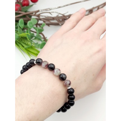 Браслет из турмалина и агата