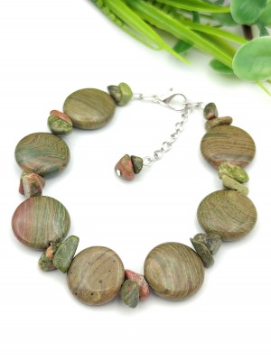 Браслет из яшмы и унакита