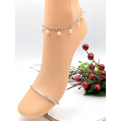 Браслет на ногу с жемчугом