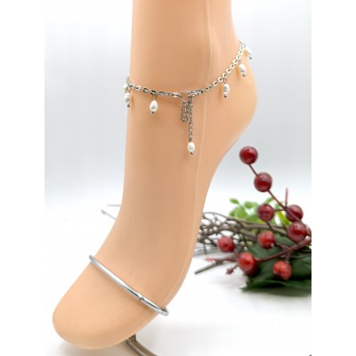 Браслет на ногу с жемчугом