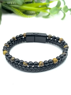 Браслет с агатом и тигровым глазом Браслет с агатом и тигровым глазом