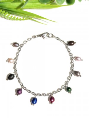 Браслет с разноцветным жемчугом