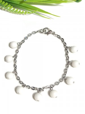 Браслет с белым агатом