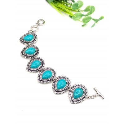 Браслет с говлитом (стилизация под бирюзу)