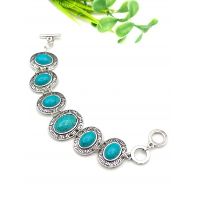 Браслет с говлитом (стилизация под бирюзу)