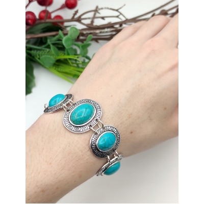 Браслет с говлитом (стилизация под бирюзу)