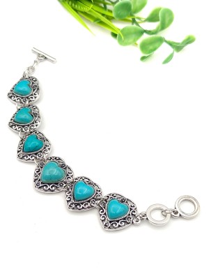 Браслет с говлитом (стилизация под бирюзу)