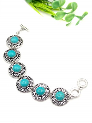 Браслет с говлитом (стилизация под бирюзу)