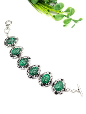 Браслет с малахитом (синтетическим)