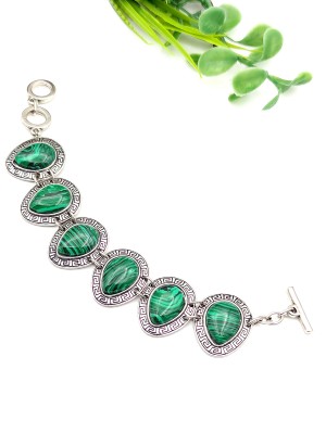 Браслет с малахитом (синтетическим)