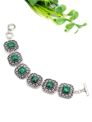 Браслет с малахитом (синтетическим)