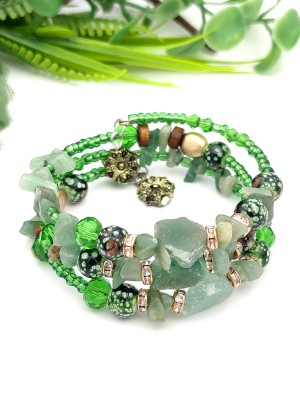 Браслет с зеленым авантюрином