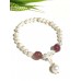Браслет с жемчугом и клубничным кварцем