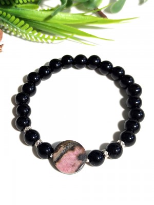 Браслет из агата и родонита