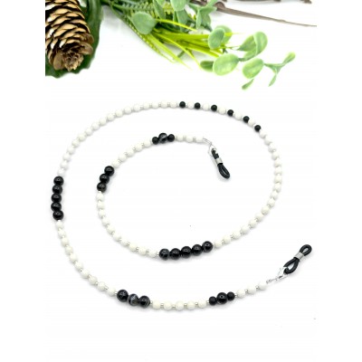 Цепочка для очков с агатом и ониксом