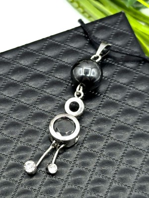 Подвеска с гематитом и фианитами