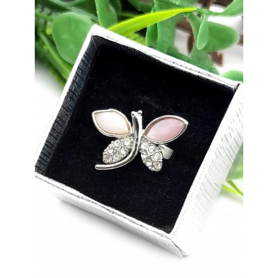 Кольцо Стрекоза с перламутром