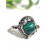 Кольцо посеребренное с малахитом (синтетическим)