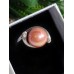 Кольцо посеребренное с персиковым жемчугом Майорка