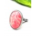 Кольцо посеребренное с родохрозитом (синтетическим)