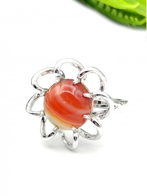 Кольцо посеребренное с сердоликом