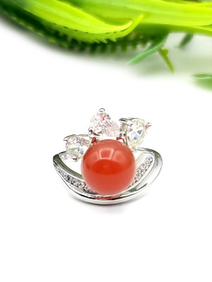 Кольцо посеребренное с сердоликом