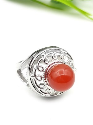 Кольцо посеребренное с сердоликом