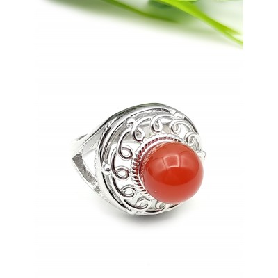 Кольцо посеребренное с сердоликом