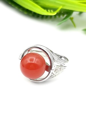 Кольцо посеребренное с сердоликом