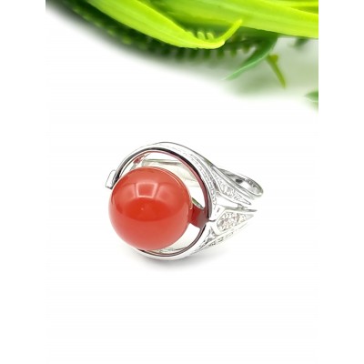 Кольцо посеребренное с сердоликом
