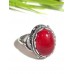 Кольцо посеребренное с вишневым агатом