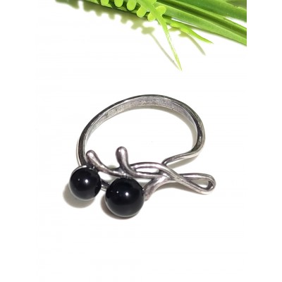 Кольцо посеребренное с агатом