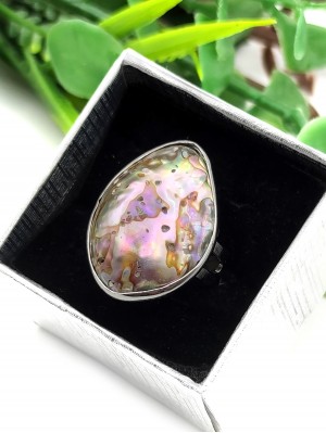 Кольцо с халиотисом (перламутром)