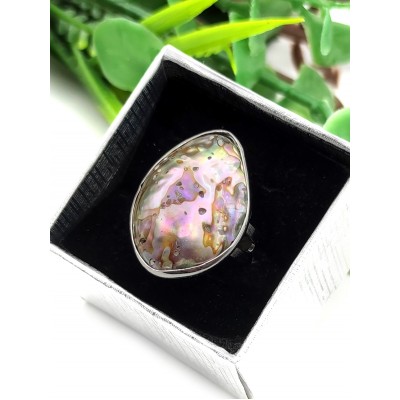 Кольцо с халиотисом (перламутром)